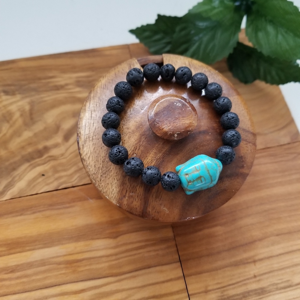 Lava Rock▪Turquiose Buddha Bracelet